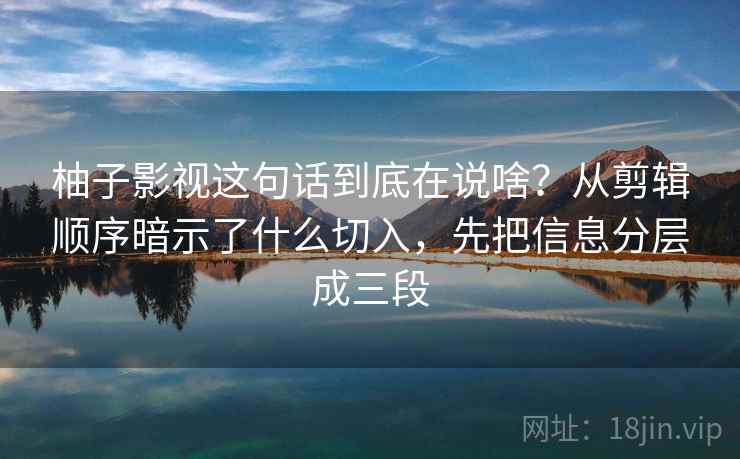 柚子影视这句话到底在说啥？从剪辑顺序暗示了什么切入，先把信息分层成三段